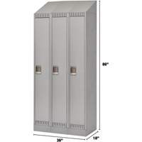 Lockers, Bank of 3, 36" x 18" x 86", Steel, Grey, Knocked Down Pronet Distribution