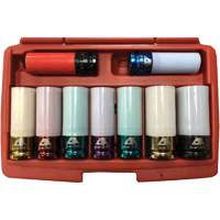 Jeu de douilles &agrave; chocs principales &agrave; paroi mince, 9 Morceaux, Prise de 1/2" Pronet Distribution