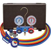 Dual Manifold Gauge Set with Manual Couplers & 3-in-1 Side Mount Can Tap Valve Pronet Distribution