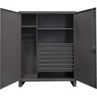 Extra Heavy-Duty Wardrobe Cabinet, Steel, 48" W x 24" D x 78" H, Grey Pronet Distribution