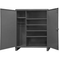 Extra Heavy-Duty Wardrobe Cabinet, Steel, 60" W x 24" D x 78" H, Grey Pronet Distribution
