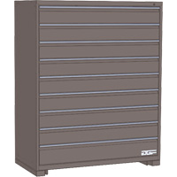Modular Drawer Cabinet, 9 Drawers, 24" W x 24" D x 60" H, Grey Pronet Distribution