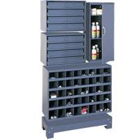 Modular Small Parts Storage Unit, Steel, 8 Drawers, 33-3/4" x 12-1/4" x 59-5/8", Grey Pronet Distribution
