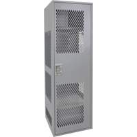 Casier pour &eacute;quipement avec porte, Acier, 24" la x 24" p x 72" h, Gris Pronet Distribution