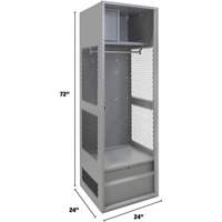 Casier pour &eacute;quipement, Acier, 24" la x 24" p x 72" h, Gris Pronet Distribution