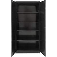 Hi-Boy Storage Cabinet, Steel, 4 Shelves, 72" H x 36" W x 18" D, Black Pronet Distribution