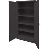 Armoire d'entreposage, Acier, 4 Tablettes, 78" h x 36" la x 24" P, Noir Pronet Distribution