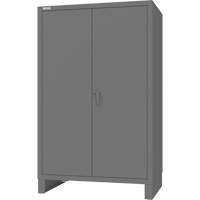 Cabinet with Recessed Pegboard Doors, Steel, 4 Shelves, 78" H x 48" W x 30" D, Grey Pronet Distribution