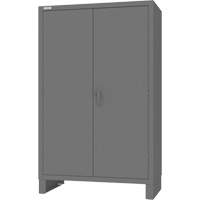 Cabinet with Hanging Bar & Standard Recessed Doors, Steel, 78" H x 48" W x 24" D, Grey Pronet Distribution