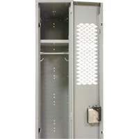 Casiers ventil&eacute;s, Bloc de 3, 36" x 18" x 88", Acier, Gris, D&eacute;mont&eacute;, Perfor&eacute; Pronet Distribution