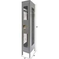 Casiers ventil&eacute;s, 12" x 18" x 78", Acier, Gris, D&eacute;mont&eacute;, Perfor&eacute; Pronet Distribution