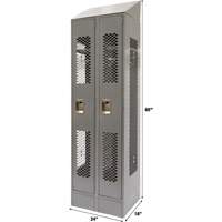 Casiers ventil&eacute;s, Bloc de 2, 24" x 18" x 88", Acier, Gris, D&eacute;mont&eacute;, Perfor&eacute; Pronet Distribution