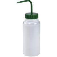 Wide-Mouth Polyethylene Wash Bottle with Green Polypropylene Cap Pronet Distribution