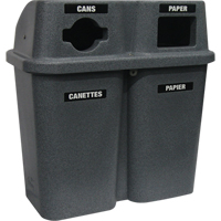 Contenants de recyclage Bullseye, Bord de rue, Plastique, 2 x 22 gal. US Pronet Distribution