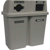 Contenants de recyclage Bullseye, Bord de rue, Plastique, 2 x 22 gal. US Pronet Distribution