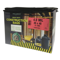 Sacs pour d&eacute;chets pour entrepreneurs, Fort, 35" la x 48" lo, 4 mils, Noir, Capacit&eacute; 166,55 L (44 gal.) Pronet Distribution