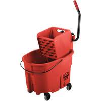 WaveBrake&reg; Mop Bucket & Wringer Combo Pack, Side Press, 8.75 US Gal.(35 Quart), Red Pronet Distribution