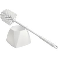Brosse &agrave; cuvettes avec coupelle, 15-1/2" l, Soies Polypropyl&egrave;ne, Blanc Pronet Distribution