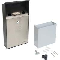 Cendrier, Montage mural, Acier inoxydable, Capacit&eacute; 1 Litre, Hauteur 11-4/5" Pronet Distribution