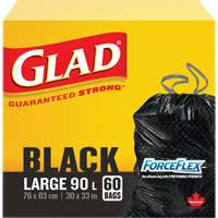 90L Garbage Bags, Regular, 30" W x 33" L, Black Pronet Distribution