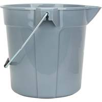 Round Bucket with Pouring Spout, 2.64 US Gal. (10.57 qt.) Capacity, Grey Pronet Distribution
