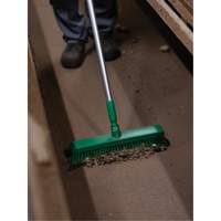 Push Broom Head, Fine/Stiff Bristles, 16-1/2", Polyester/Polypropylene, Green Pronet Distribution