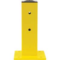 Single Guard Rail Post, Steel, 5" L x 17" H, Safety Yellow Pronet Distribution