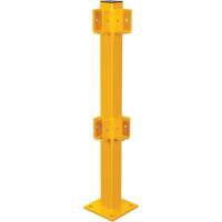 Corner Post for Light-Duty Guard Rails, Steel, 42" H, Safety Yellow Pronet Distribution