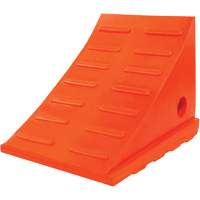35 Ton General Purpose Wheel Chock, Urethane, Orange Pronet Distribution