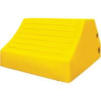 165 Ton Large Equipment Wheel Chock with Handle & Hole, Urethane, Yellow Pronet Distribution