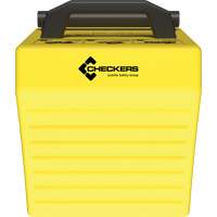 Cale de roue ultra-robuste pour l'exploitation mini&egrave;re Checkers Safety, PEHD, Jaune, 14-1/2" la x 17-1/2" p x 16" h Pronet Distribution