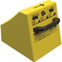 Cale de roue ultra-robuste pour l'exploitation mini&egrave;re Checkers Safety sans support, PEHD, Jaune, 14-1/2" la x 17-1/2" p x 16" h Pronet Distribution