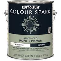 Colour Spark Interior Pre-Tinted Paint + Primer Wall Paint, Clay Mask Green, Eggshell, 3.78 L, Gallon Pronet Distribution