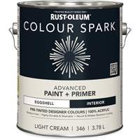 Colour Spark Interior Pre-Tinted Paint + Primer Wall Paint, White Cotton, Semi-Gloss, 3.78 L, Gallon Pronet Distribution