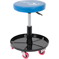 JMS-642A Si&egrave;ge roulant ajustable pour m&eacute;canicien, Vinyle, Bleu, Capacit&eacute; 300 lb Pronet Distribution