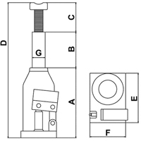 Cric-bouteille, 20 tonnes, 11" Hauteur &eacute;lev&eacute;e Pronet Distribution