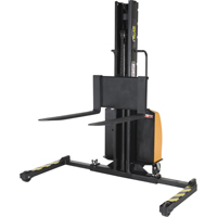 Narrow Mast Powered Lift Stacker, Electric Operated, 1500 lbs. Capacity, 63" Max Lift Pronet Distribution