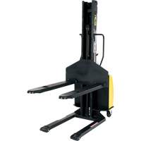 Narrow Mast Powered Lift Stacker, Electric Operated, 1500 lbs. Capacity, 63" Max Lift Pronet Distribution