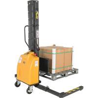 Narrow Mast Powered Lift Stacker, Electric Operated, 1000 lbs. Capacity, 63" Max Lift Pronet Distribution