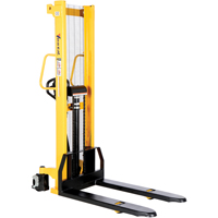 Manual Hydraulic Stacker, Hand Pump Operated, 2000 lbs. Capacity, 63" Max Lift Pronet Distribution