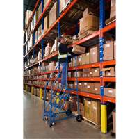 CSA-Certified Rolling Step Ladder, 4 Steps, 22" Step Width, 37" Platform Height, Steel Pronet Distribution