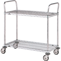 Chariot utilitaire &agrave; usage standard avec tablettes en treillis m&eacute;tallique, Chrom&eacute;, 18" x 39" x 30", Capacit&eacute; 375 lb Pronet Distribution
