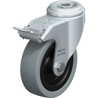 Roulette pour usage l&eacute;ger, Pivotant avec frein, 4" (101,6 mm), Caoutchouc plein, 242 lb (110 kg) Pronet Distribution