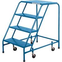 Escabeau roulant CSA, 4 marches, Largeur de la marche 22", Hauteur de la plateforme 37", Acier Pronet Distribution