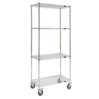 Chariots en treillis m&eacute;tallique, Chrom&eacute;, 36" x 80" x 24", Capacit&eacute; 800 lb Pronet Distribution