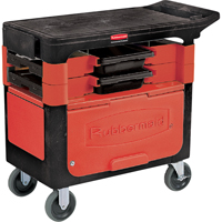 Trades Carts With Lockable Cabinet, 2 Drawers, 38" L x 19-1/4" W x 33-3/8" H, Black Pronet Distribution