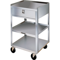 Supports en acier inoxydable pour &eacute;quipement, 300 lb Capacit&eacute;, Acier inoxydable, 16-3/4" x la, 30-1/8" x ha, 18-3/4" p, 1 tirroirs Pronet Distribution