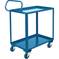 Chariot ergonomique &agrave; tablettes, 800 lb Capacit&eacute;, Acier, 26" la x 37" ha x 38" p, Bordure vers le haut Pronet Distribution