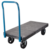 Plastic Platform Trucks, 60" L x 30" W, 2000 lbs. Cap., Mold-on Rubber Wheels Pronet Distribution