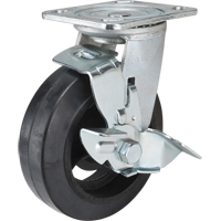Roulette moul&eacute;, Pivotant avec frein, 6" (152,4 mm), Caoutchouc, 550 lb (249 kg) Pronet Distribution